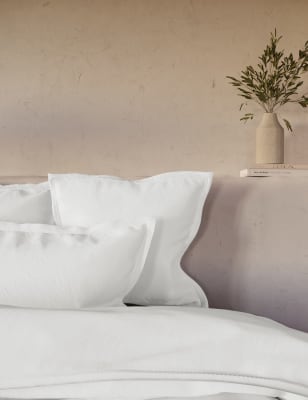 M&S X Fired Earth 2pk Washed Cotton Square Pillowcases - Apres Ski, Apres Ski,Garden Folly,Weald Gre