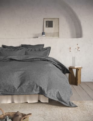 

M&S X Fired Earth Pure Brushed Cotton Twill Bedding Set - Charcoal, Charcoal