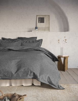M&S X Fired Earth Pure Brushed Cotton Twill Bedding Set - DBL - Charcoal, Charcoal,Garden Folly,Bamy