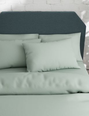 M&S 2pk Cotton Rich Pillowcases - Sage, Sage,Khaki,Mink,Soft Pink,Denim,Soft Green,Light Cream,Chamb