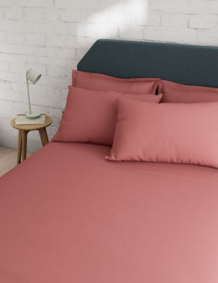 M&S Cotton Rich Deep Fitted Sheet - SGL - Clay, Clay,White,Khaki,Dove,Soft Pink,Duck Egg,Silver Grey