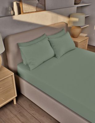 

M&S Collection Pure Brushed Cotton Deep Fitted Sheet - Dusty Green, Dusty Green