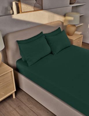 

M&S Collection Pure Brushed Cotton Deep Fitted Sheet - Forest Green, Forest Green