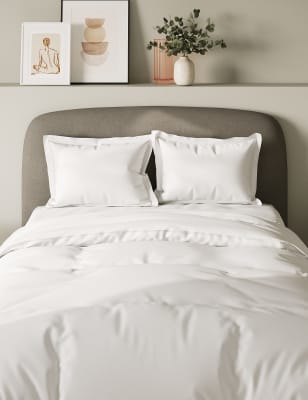 M&S 2pk Pure Cotton 300 Thread Count Oxford Pillowcases - Light Cream, Light Cream,Light Grey