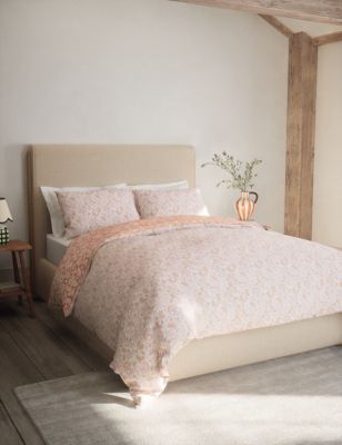 M&S Cotton Blend Floral Bedding Set - 6FT - Pink Mix, Pink Mix