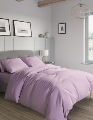 M&S Egyptian Cotton Sateen 400 Thread Count Duvet Cover - 5FT - Dusted Mauve, Dusted Mauve,Petrol,Pe