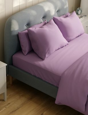 M&S Egyptian Cotton 400 Thread Count Deep Fitted Sheet - SGL - Dusted Mauve, Dusted Mauve,Petrol,Pea