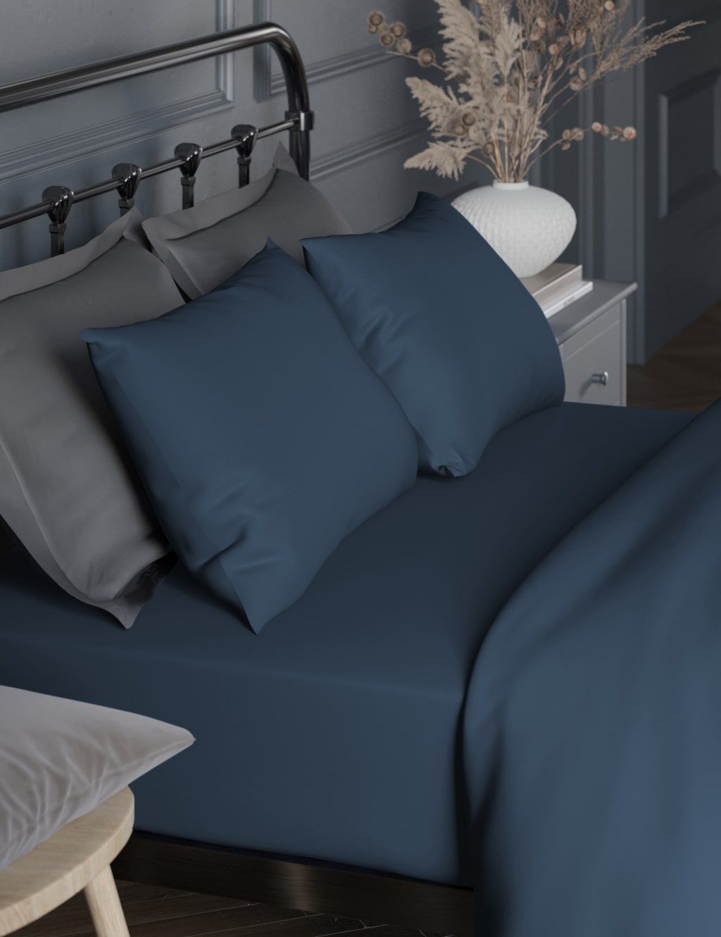 Navy Pillowcases M&S