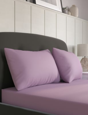 

M&S Collection Pack de 2 fundas de almohada de algodón egipcio de 400 hilos satinadas - Malva Empolvado, Malva Empolvado