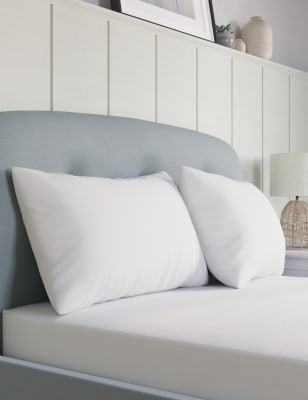 

M&S Collection Pack de 2 fundas de almohada de algodón egipcio de 400 hilos satinadas - Blanco, Blanco
