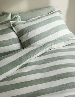 Linen Blend Striped Bedding Set - CA