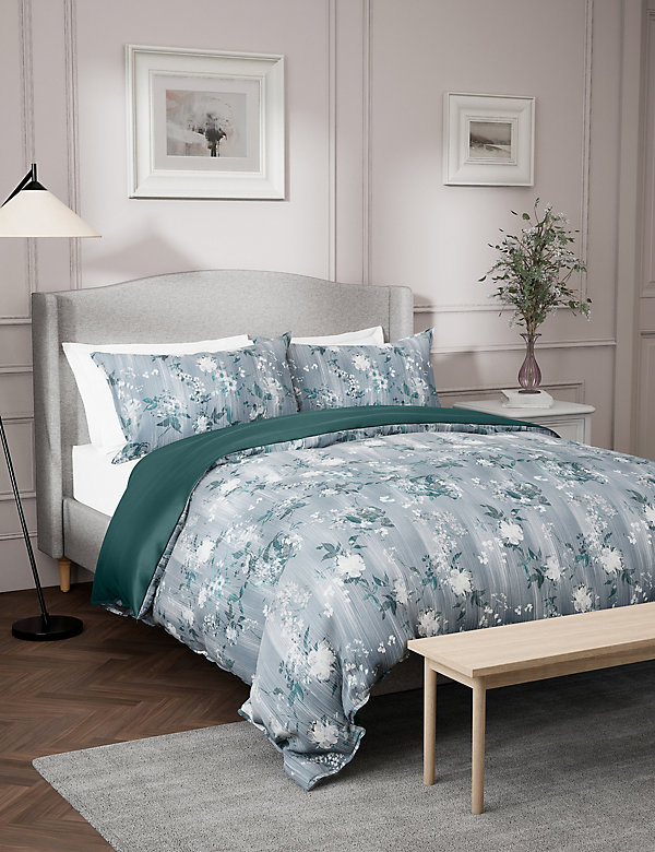 Pure Cotton Sateen Floral Bedding Set - SI