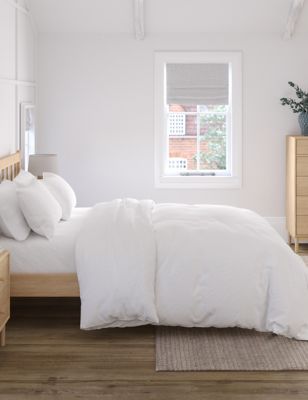 M&S Pure Linen Bedding Set - DBL - White, White,Natural,Chambray,Silver Grey,Sage,Rich Amber,Soft Pi