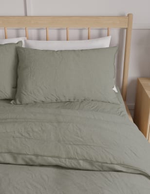 

M&S Collection Pack de 2 fundas de almohada 100% lino - Salvia, Salvia