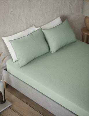 

M&S Collection Pure Linen Flat Sheet - Bright Sage, Bright Sage