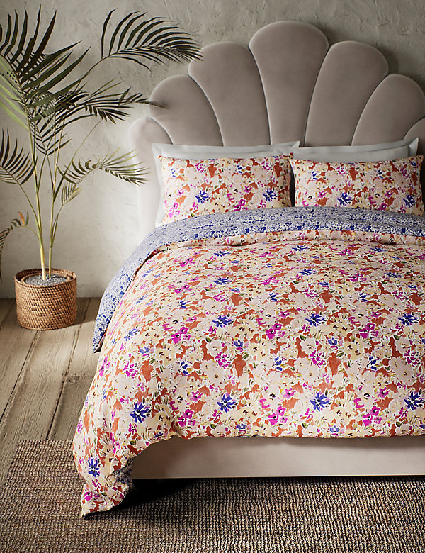 Comfortably Cool Lyocell Rich Floral Ikat Bedding Set - JE