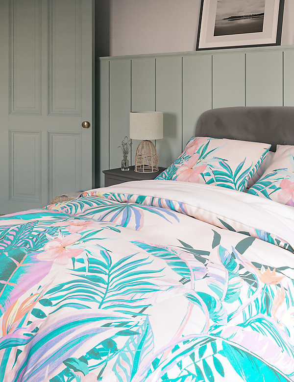 Pure Cotton Tropical Palm Bedding Set, Bed Bath And Beyond Extra Long Twin Fitted Sheets Review