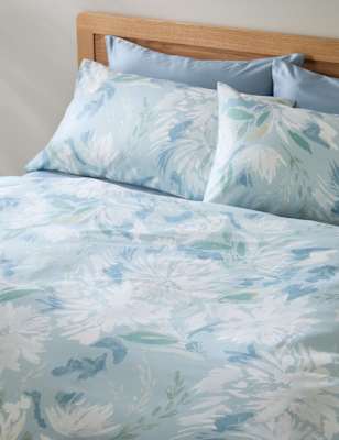 

M&S Collection Pure Cotton Watercolour Floral Bedding Set - Soft Blue Mix, Soft Blue Mix