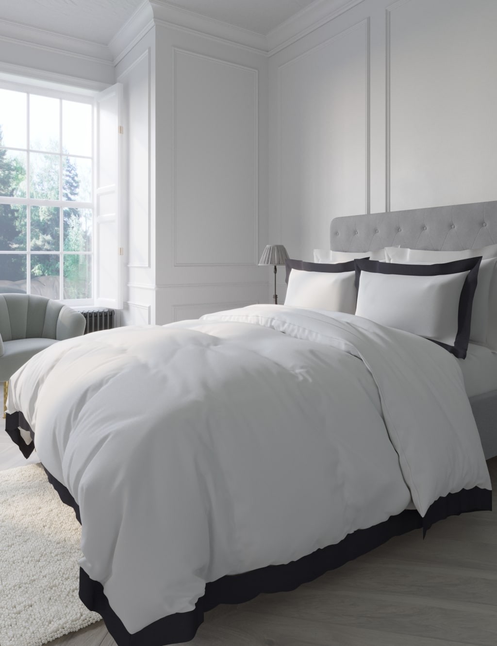 Cotton Blend Oxford Edge Bedding Set image 1