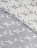 Cotton Blend Crane Print Bedding Set