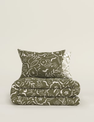 

Cotton Blend Floral Bedding Set - Khaki Mix, Khaki Mix