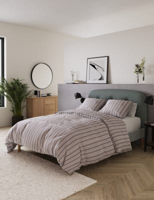 

M&S Collection Bettwäscheset aus reiner Baumwolle mit Webstreifen - Natural Mix, Natural Mix