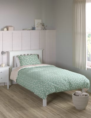 M&S Floral Cotton Blend Bedding Set - SGL - Multi, Multi