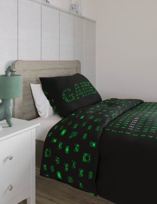

Glow in the Dark Gaming Bedding Set - Black Mix, Black Mix
