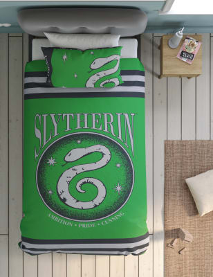 Cotton Blend Slytherin Bedding Set | M&S AU