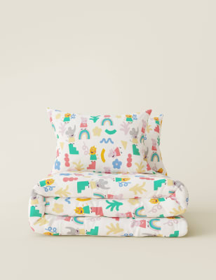 M&S Peppa Pig Cotton Blend Bedding Set - SGL - White Mix, White Mix