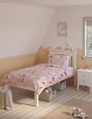 M&S Disney Princess Cotton Blend Spotted Bedding Set - SGL - Pink Mix, Pink Mix