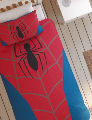 M&S Spider-Mantm Cotton Blend Bedding Set - SGL - Red Mix, Red Mix