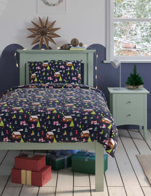 

M&S Collection Percy Pig™ Brushed Cotton Bedding Set - Navy Mix, Navy Mix