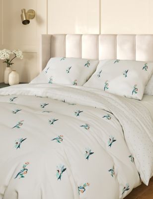 Cotton Blend Bird Bedding Set, Marks And Spencer White Cotton Duvet Cover