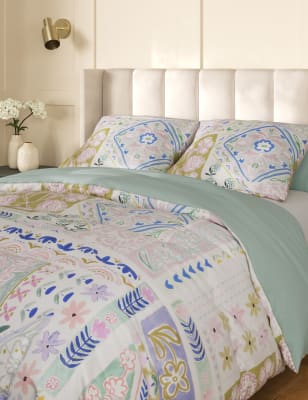 

Pure Cotton Patchwork Floral Bedding Set - Multi, Multi