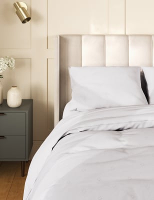 

Pure Cotton Floral Broderie Bedding Set - White, White