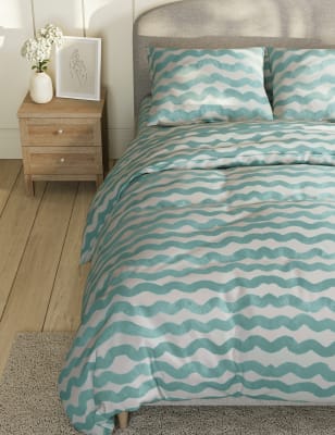 

Cotton Blend Waves Bedding Set - Blue Mix, Blue Mix