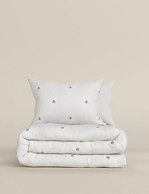 Pure Cotton Bee Embroidered Bedding Set - HK