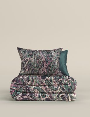 

M&S Collection Pure Cotton Scarf Print Bedding Set - Teal Mix, Teal Mix
