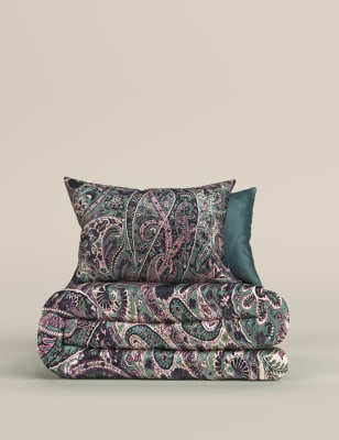 

M&S Collection Pure Cotton Scarf Print Bedding Set - Teal Mix, Teal Mix