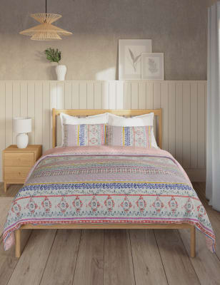 

Cotton Blend Horizontal Stripe Bedding Set - Multi, Multi
