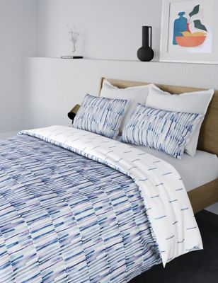 

M&S Collection Pure Cotton Watercolour Stripe Bedding Set - Multi, Multi