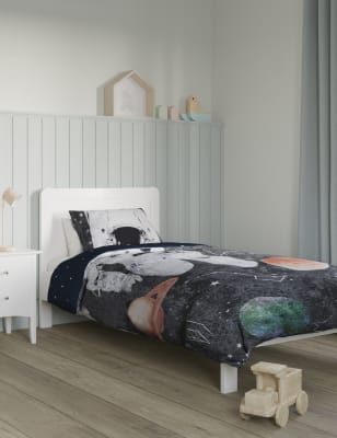 

M&S Collection Bettwäscheset aus reiner Baumwolle mit Astronautenmuster - Charcoal Mix, Charcoal Mix