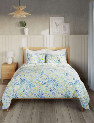 

M&S Collection Cotton Blend Floral Bedding Set - Blue Mix, Blue Mix