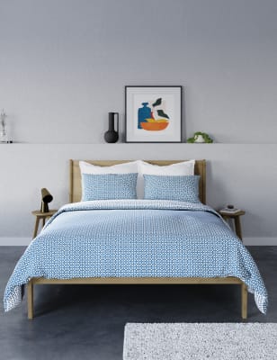 

M&S Collection Cotton Blend Circle Star Bedding Set - Blue Mix, Blue Mix