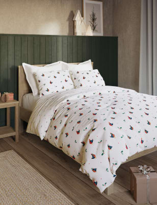 

Cotton Blend Robin Print Bedding Set - Red Mix, Red Mix