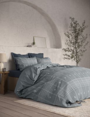 M&S X Fired Earth Casablanca Collection Kubba Woven Bedding Set - DBL - Grey, Grey
