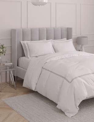 

M&S Collection Pure Cotton Embroidered Bedding Set - Grey, Grey