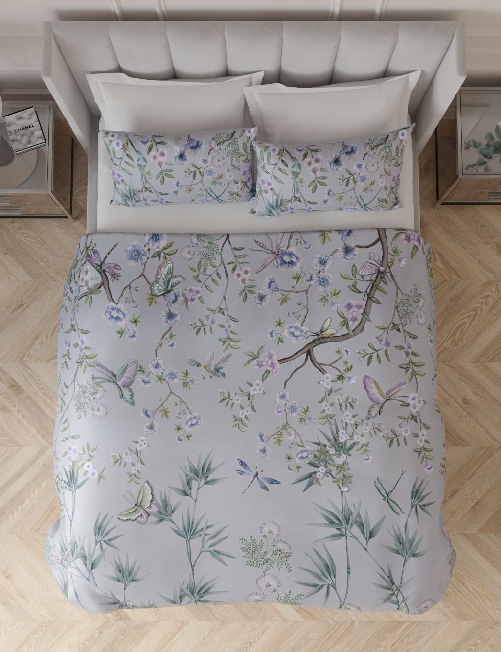 Pure Cotton Sateen Floral Bedding Set image 1