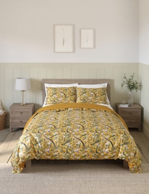 

M&S Collection Sateen Birds Bedding Set - Ochre, Ochre